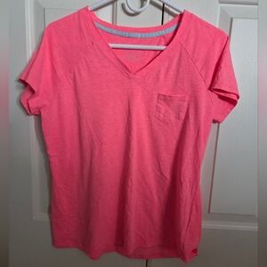 Sonoma Coral V-Neck Short Sleeve Tee